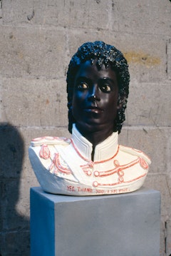 Ida Applebroog <i>Yes. Thank you. I am Fine.</i>, 2003 Painted plaster statue, 16 x 13 x 17 1/2 inches
Photo: Zindman / Fremont