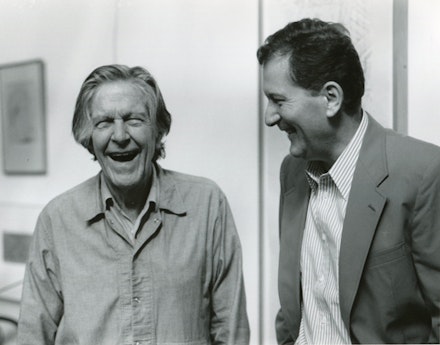 Petr Kotik and John Cage, August, 1992, about a week before Cage’s death. Photo: John Maggiotto.