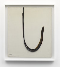 Carol Rama, “Spazio anche più che tempo,” 1970. Electric cable and glue on canvas. 89 x 80 cm. Courtesy Galerie Bortolazzi.