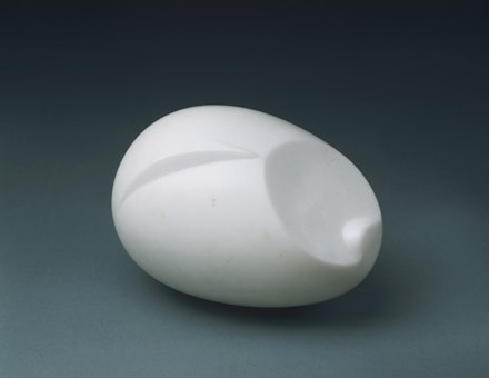 Constantin Brancusi, “Newborn [I],” 1915. White marble, 5 3/4 x 8 1/4 x 5 7/8”/ The Louise and Walter Arensberg Collection, 1950. (c) ARS, NY. Philadelphia Museum of Art, Philadelphia, U.S.A. 