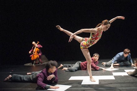 Yoonhee Lee of Korea National Contemporary Dance Company in Mosaic. Photo Credit: Stephanie Berger.