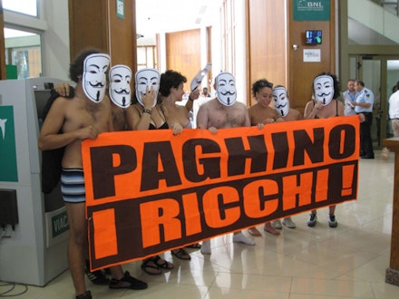 Bank protestors in Naples.