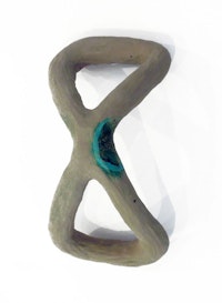 Elisa Lendvay, Ã¢â‚¬Å“Bend (Green Spot),Ã¢â‚¬Â� 2012. Clay and gouache, 4 Ã‚Â½ x 8 x 3 Ã‚Â½Ã¢â‚¬Â�.