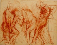 Nicolas Carone, Untitled, 1960s, sepia chalk on paper. Image courtesy Lohin Geduld Gallery


