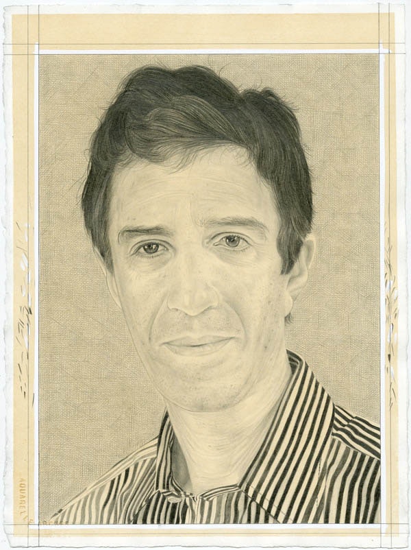 <p>Portrait of Vincent Katz. Pencil on paper by Phong Bui.</p>