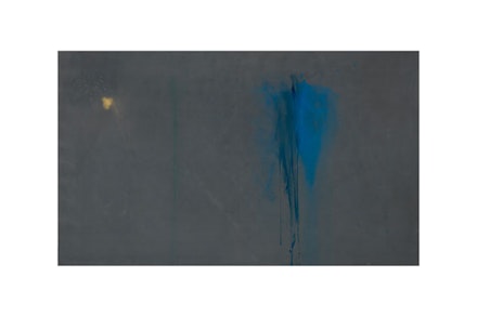 Makoto Fujimura, “Walking on Water II – Flight,” 2012. Mineral Pigment and Gold on Canva, 84 x 132”. Courtesy of Dillon Gallery.