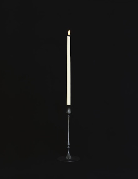 Sarah Charlesworth, “Candle,” 2012. Fuji Crystal Archive Print, mounted and laminated with lacquer frame, 41 x 32”. Courtesy Susan Inglett Gallery and Sarah Charlesworth Studio.