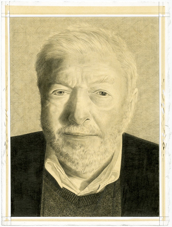 Portait of Peter Kubelka. Pencil on paper by Phong Bui.