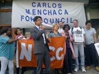 Menchaca's June campaign launch. Photo by T. Hamm.