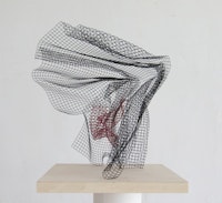 Peter Barton, “Velocet #2,” 2013. Wire cloth and acrylic enamel, 24 x 20”.