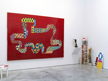 Barry McGee, UNTITLED 2013. Acrylic on wood panel; 72 elements, 86 1/2 x 120”. CR# MY.32574.