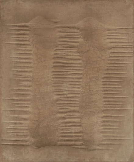 Marcos Grigorian, Untitled. Sand and enamel on canvas 30 x W. 25