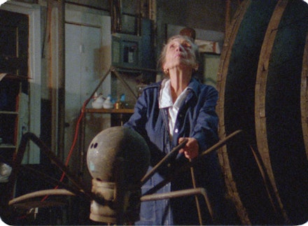 Louise Bourgeois in a scene from <em>Louise Bourgeois: The Spider</em>, <em>The Mistress</em> and <em>The Tangerine</em>, a film by Marion Cajori and Amei Wallach.