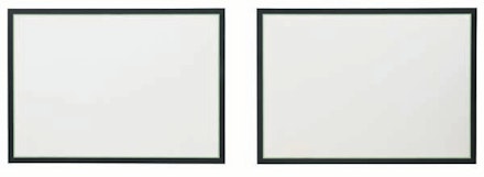 Jo Baer, Horizontals Flanking, Large, Green Line, 1966. Oil and acrylic on canvas, two panels, 60 × 84″ each. Solomon R. Guggenheim Museum, New York. © Jo Baer.