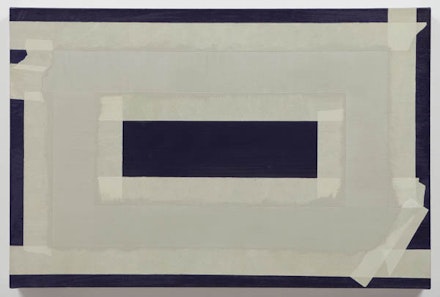 Sylvia Plimack Mangold, “Untitled” (1980). Oil on linen, 201/8 × 301/8 in. Photo: Joerg Lohse. Courtesy Alexander and Bonin, New York.