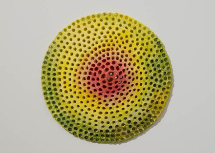 Joyce Robins, “Red Yellow Cone” (2012). 10” dia × 1 ̋ depth. Courtesy of the artist.