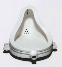 Stano Masár, “Just urinal” (from JUST Series), 2007. print, wooden frame. photo collage, 53 × 57 cm.