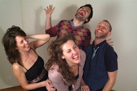 Jessica Jolly (left and clockwise), John Peery, David Schmidt and Donnell Turner of the company everything smaller. Photograph by Joanna Seitz. 