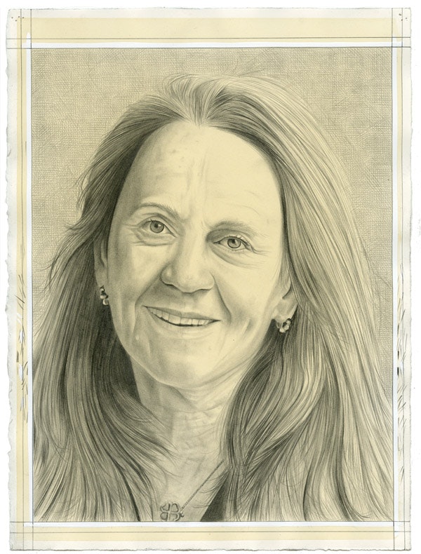 Portrait of Ann McCoy. Pencil on paper by Phong Bui.