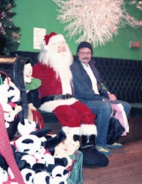 George Kuchar and a friend from the North Pole, circa early 1980s.