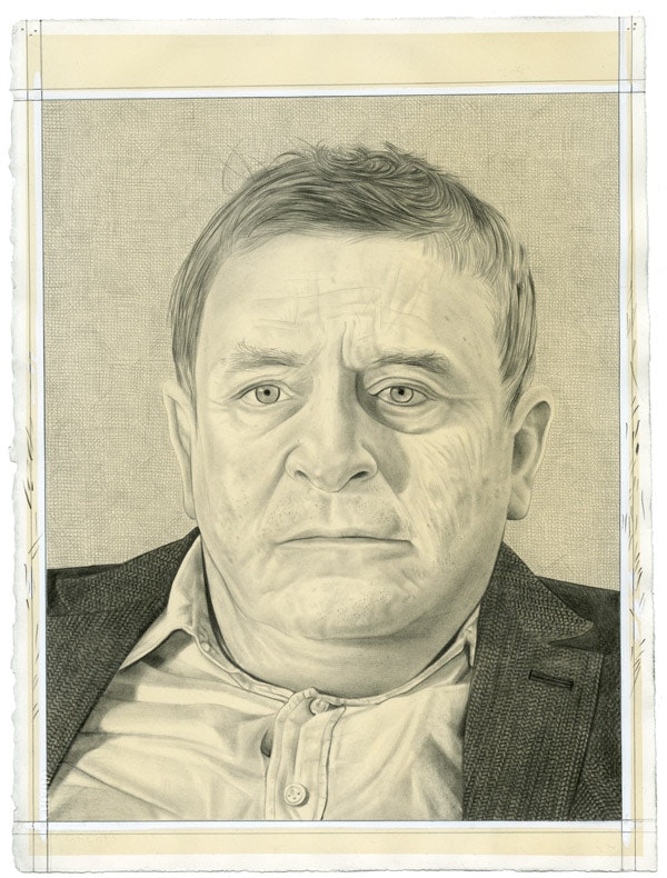 Portrait of Sir Norman Rosenthal. Pencil on paper by Phong Bui.