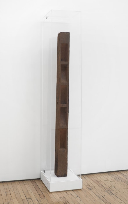 Carl Andre, “Last Ladder,” New York, 1959. Installation view, <em>Carl Andre: Sculpture as Place, 1958 – 2010</em>, Dia:Beacon, Riggio Galleries, Beacon, New York. May 5, 2014 – March 2, 2015. Art © Carl Andre/ Licensed by VAGA, New York, NY. Photo: Bill Jacobson Studio, New York. Courtesy Dia Art Foundation, New York.