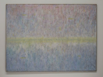 Marc Egger, “Cyrene,” with light, 2013. Phosphorescent Acrylic on Linen, 97 × 130 cm. Image courtesy Fresh Window.
