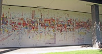 Wayne Thiebaud, “Water City.” Mosaic, 250×15 ́, Sacramento Municipal Utilities Headquarters, Sacramento, CA, completed 1959.