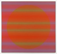 Julian Stanczak, “Referential Circle,” 1968. Acrylic on canvas. 72 1/8 × 77 1/8 ̋. Courtesy of the artist and Mitchell-Innes & Nash, NY.
