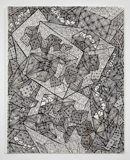 Three Drawings, 2014. Ink on paper, 15.5 × 13 inches