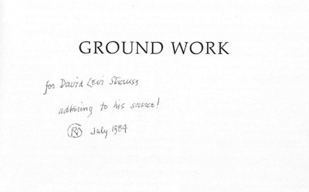 Robert Duncan's inscriptions in his <i>Ground Work</i> (1984) 