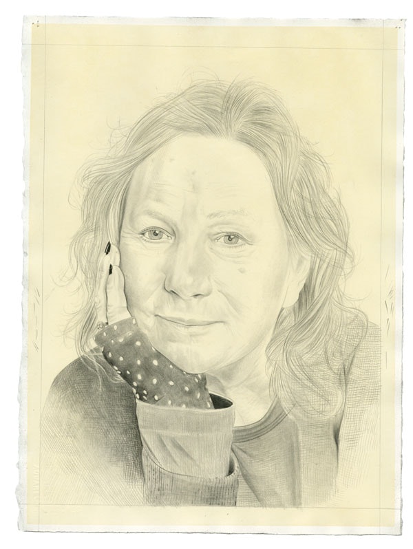 Portrait of the aritst. Pencil on paper by Phong Bui. From a photograph by Zack Garlitos.