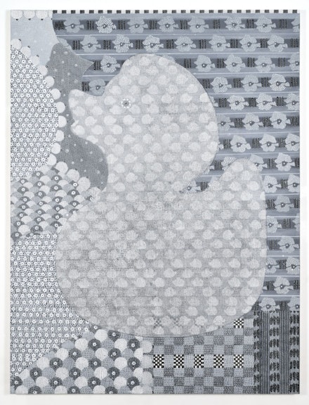 Glenn Goldberg, “Friend,” (2015). Acrylic, gesso, ink and pencil on canvas, 84 × 63