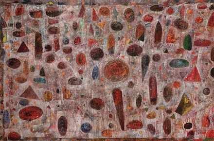 Nasirun, “Abstraction of Nature’s Aura” (2014). Mixed media on canvas, 118 × 197