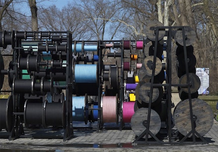 Tatiana Trouve, <i>Desire Lines</i> (2012). A project of the Public Art Fund. Metal, wood, ink, and rope, 137 13/16 x 299 3/16 x 374