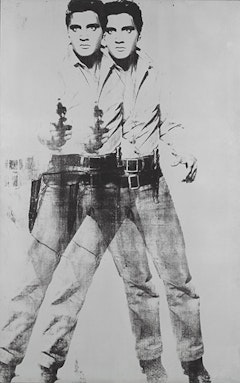 Andy Warhol, “Double Elvis” (1963). Silkscreen ink on synthetic polymer paint on canvas, 6 11 × 53 ̋. © 2015 Andy Warhol Foundation for the Visual Arts / Artists Rights Society (ARS), New York.