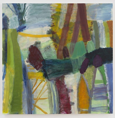 Julian Hatton, “Drift Pin” (2014 – 15). Oil on
canvas, 60 × 60˝.