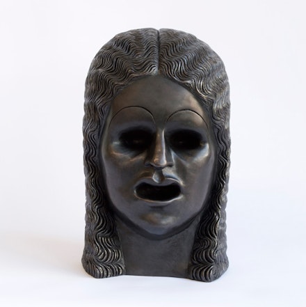 Sarah Peters, “Portrait with Open Mouth” (2014). Bronze, 12 1/2 × 7 × 8˝. Courtesy of Eleven Rivington.