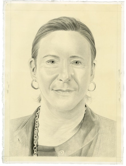 Portrait of Maura Reilly. Pencil on paper by Phong Bui.