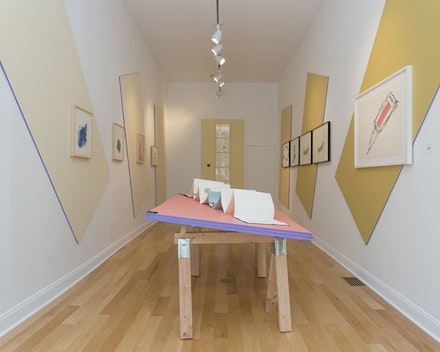 Richard Tuttle, <em>Looking for the Map 8</em>, 2013-14. Fabric, wood, armature wire, Foamcore, paint, push pins, and straight pins, 93 x 48 x 48 in. Courtesy the Fabric Workshop and Museum.