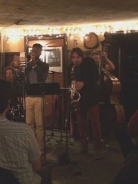 Ian Froman, Jason Palmer, Noah Preminger, Kim Cass, at 55 Bar. Photo by George Grella.
