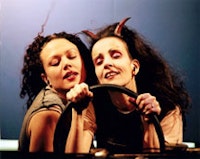 Kate Valk and Suzzy Roche in House/Lights. Photograph by Mary Gearhart.
