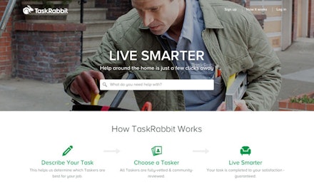 TaskRabbit homepage.