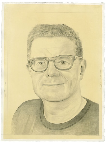 Portrait of the artist. Pencil on paper by Phong Bui. Photo: Zack Garlitos.
