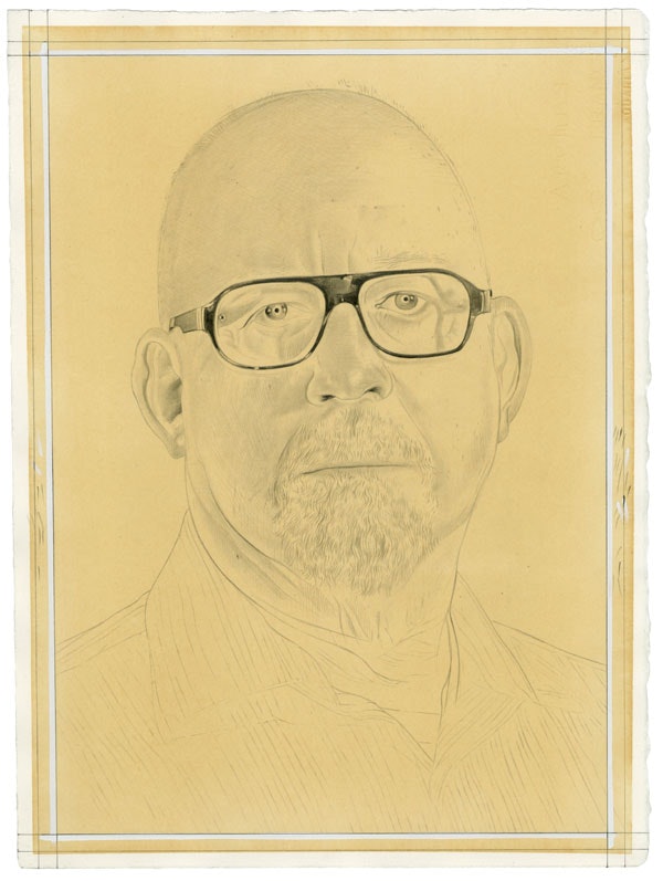 Portrait of Frank Owen. Pencil on paper by Phong Bui. From a photo by Jake Warner.