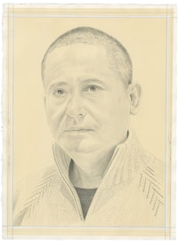 Portrait of Zeng Fanzhi by Phong Bui. Pencil on paper. From a photo by Anthony Batista.