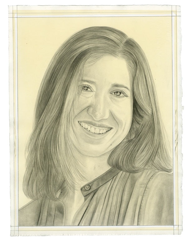 Portrait of Suzanne Hudson. Pencil on paper by Phong Bui.