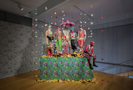 Installation View: <em>... buried again to carry on growing ... A POV by Ebony G. Patterson</em> at the Museum of Arts and Design. Photo: Butcher Walsh © Museum of Arts and Design.