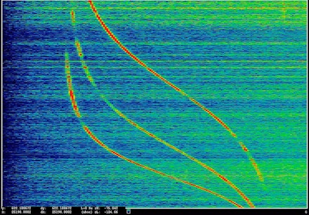 Laura Poitras, <i>ANARCHIST: Data Feed with Doppler Tracks from a Satellite (Intercepted May 27, 2009)</i>, 2016. Pigmented inkjet print mounted on aluminum, 45 – 64 3/4 inches (114.3 – 164.5 centimeters). Courtesy the artist.