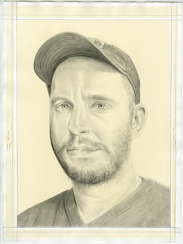 Portrait of the artist. Pencil on paper by Phong Bui. From a photo by Zack Garlitos